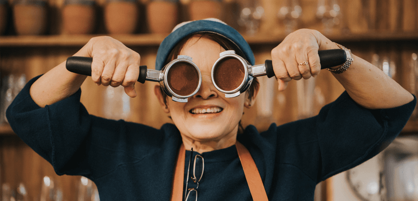 Woman with magnifier