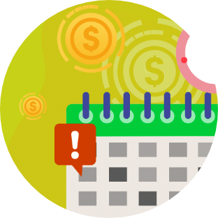 Calendar marked out on the date of loan repayment to licensed money lender